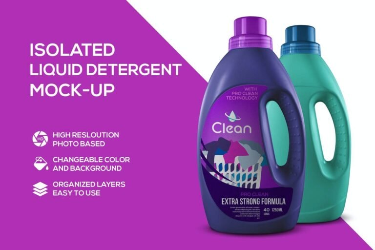 21+ Catchy Detergent Bottle Mockup PSD Template