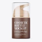 Matte Cream Bottle with Pump Mockup - Front View