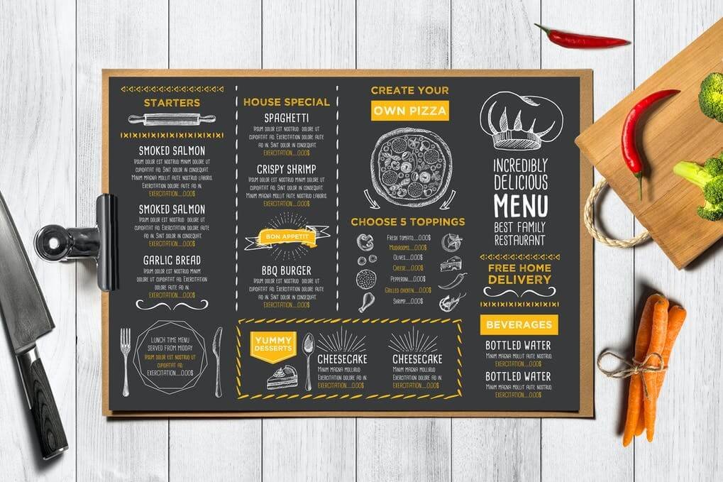 Menu Food Placemat