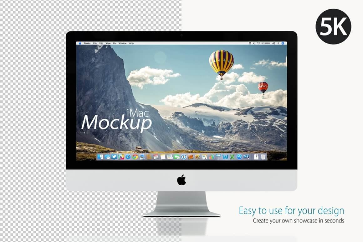 Mockup Apple iMac on white