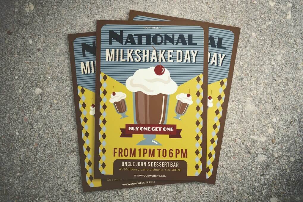 National Milkshake Day Flyer