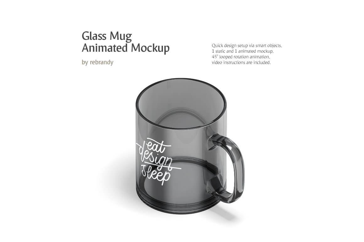 New Glass Mug Animated Mockup