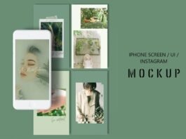 Phone Screen UI Instagram Mockup