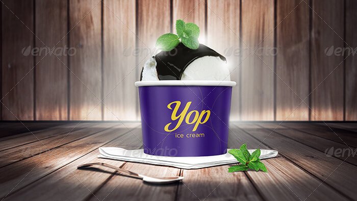 Photorealistic Ice Cream Cup Mock-Ups
