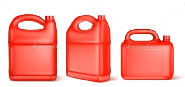 Red Plastic Canister for Liquid Fuel or Motor Oil (1)