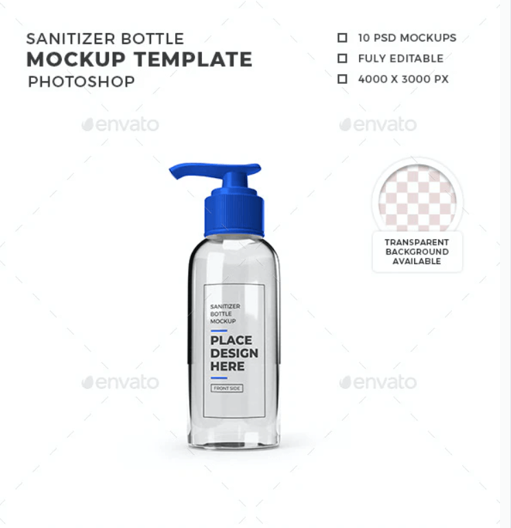 Sanitizer Pump Bottle Mockup Template