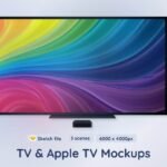 TV and Apple TV Mockups - 3 different scenes