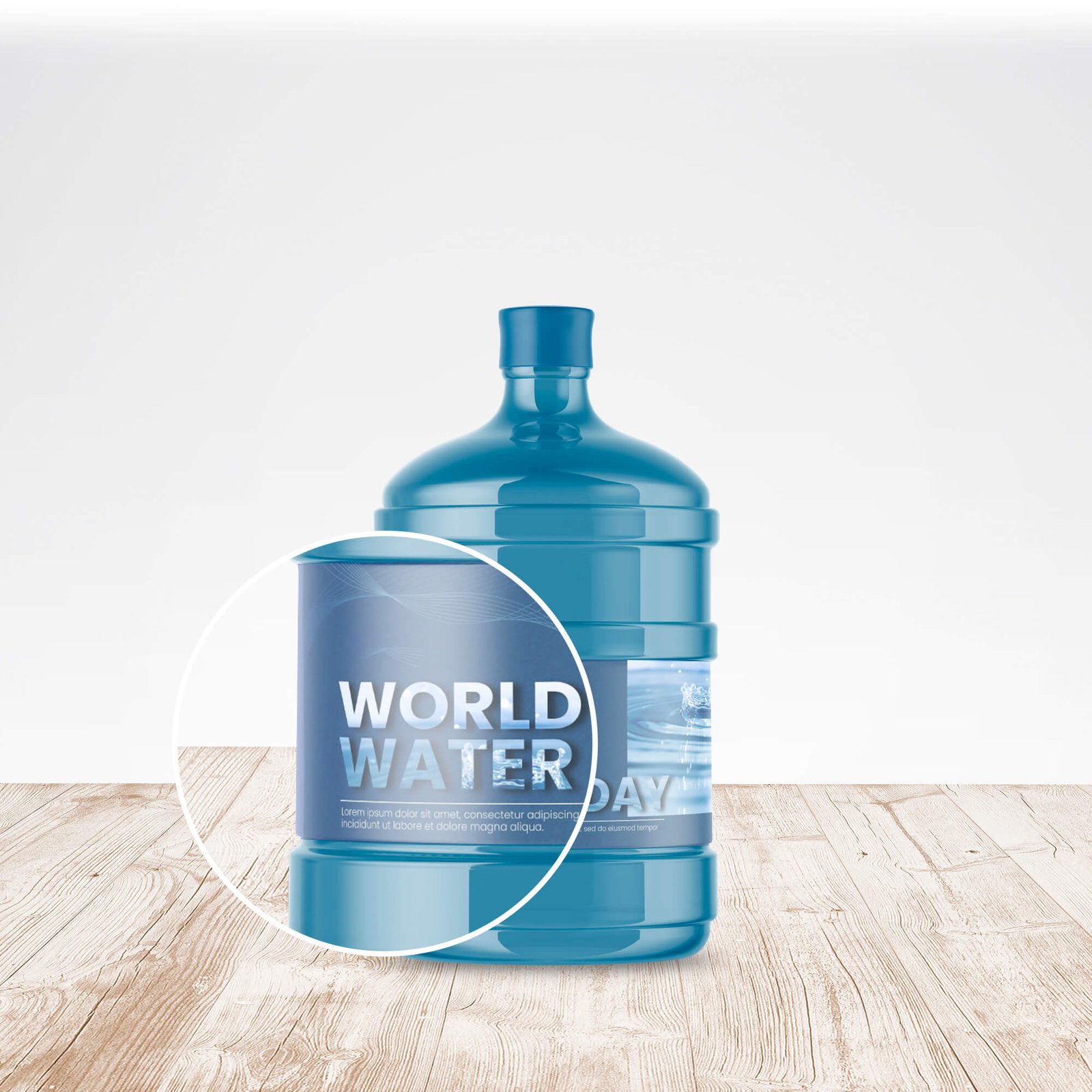 Close Up Of a Free Big Bottle Of Water Mockup PSD Template