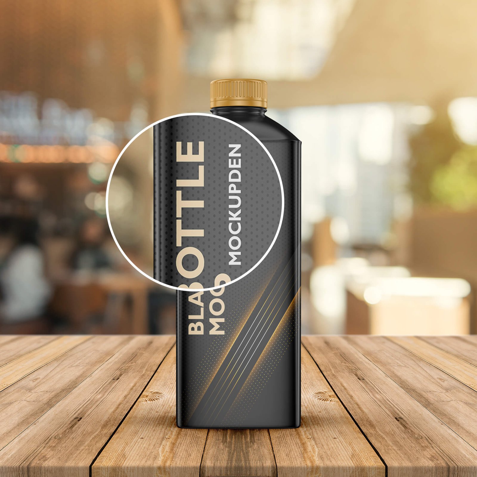 Close Up Of a Free Black Bottle Mockup PSD Template (1)