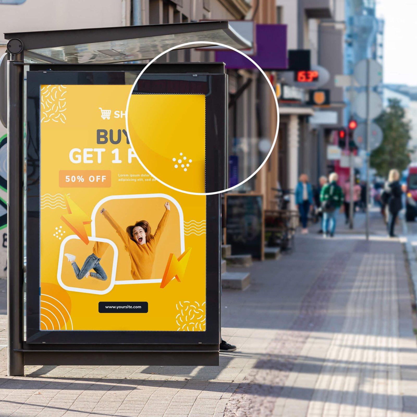 Free Bus Shelter Mockup PSD Template - Mockup Den