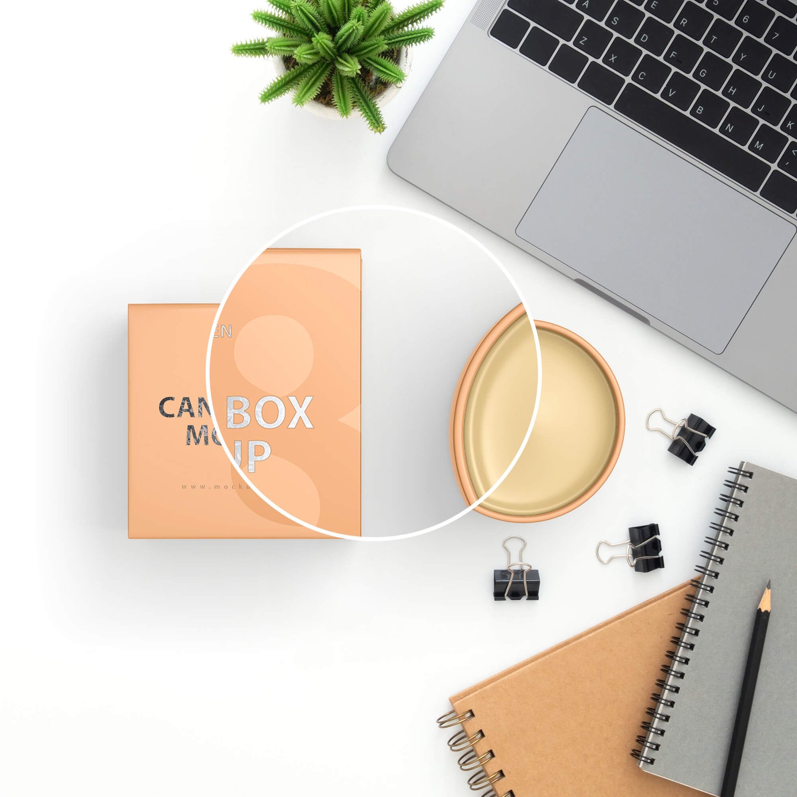 Close Up Of a Free Candle Box Mockup PSD Template