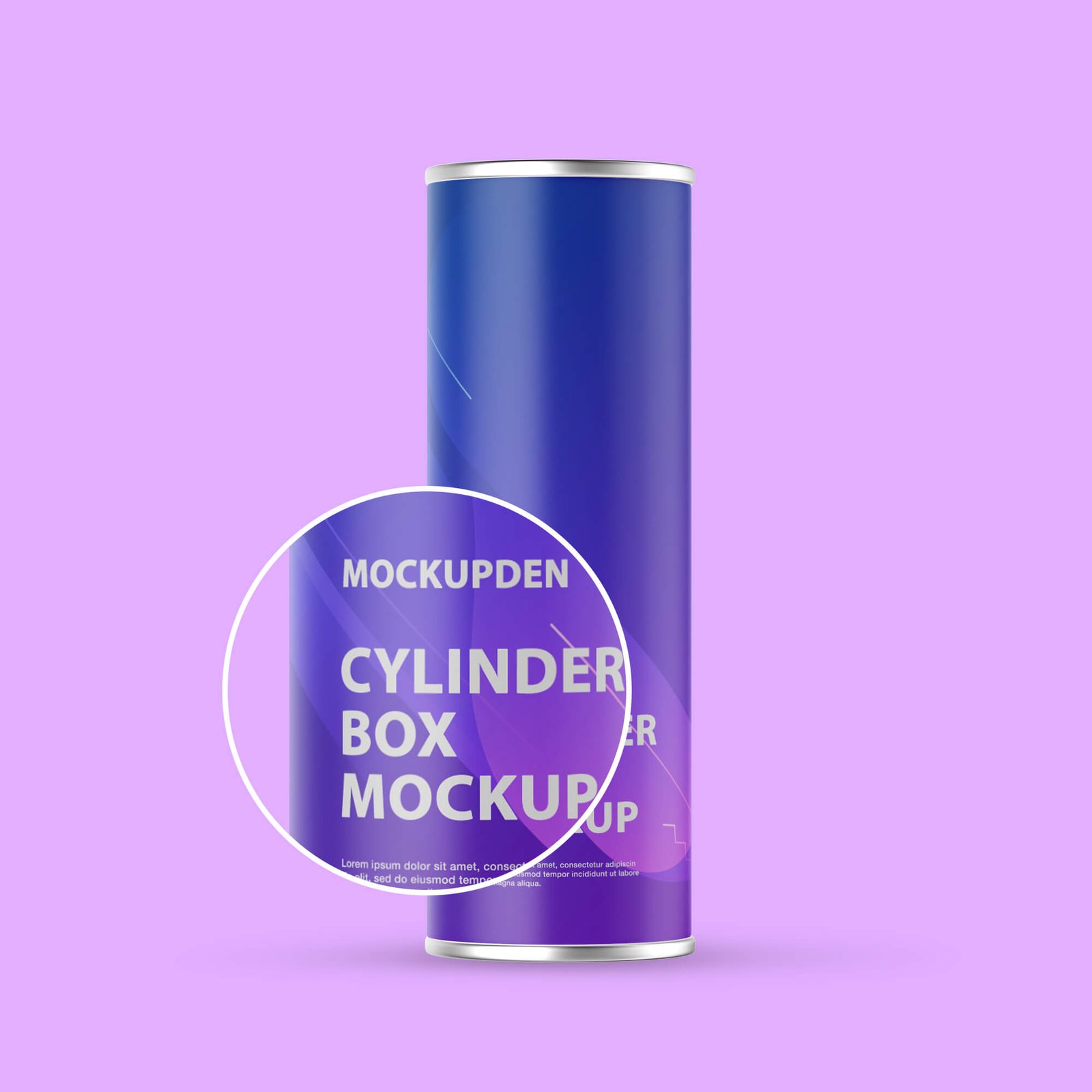 Close Up Of a Free Cylinder Box Mockup PSD Template
