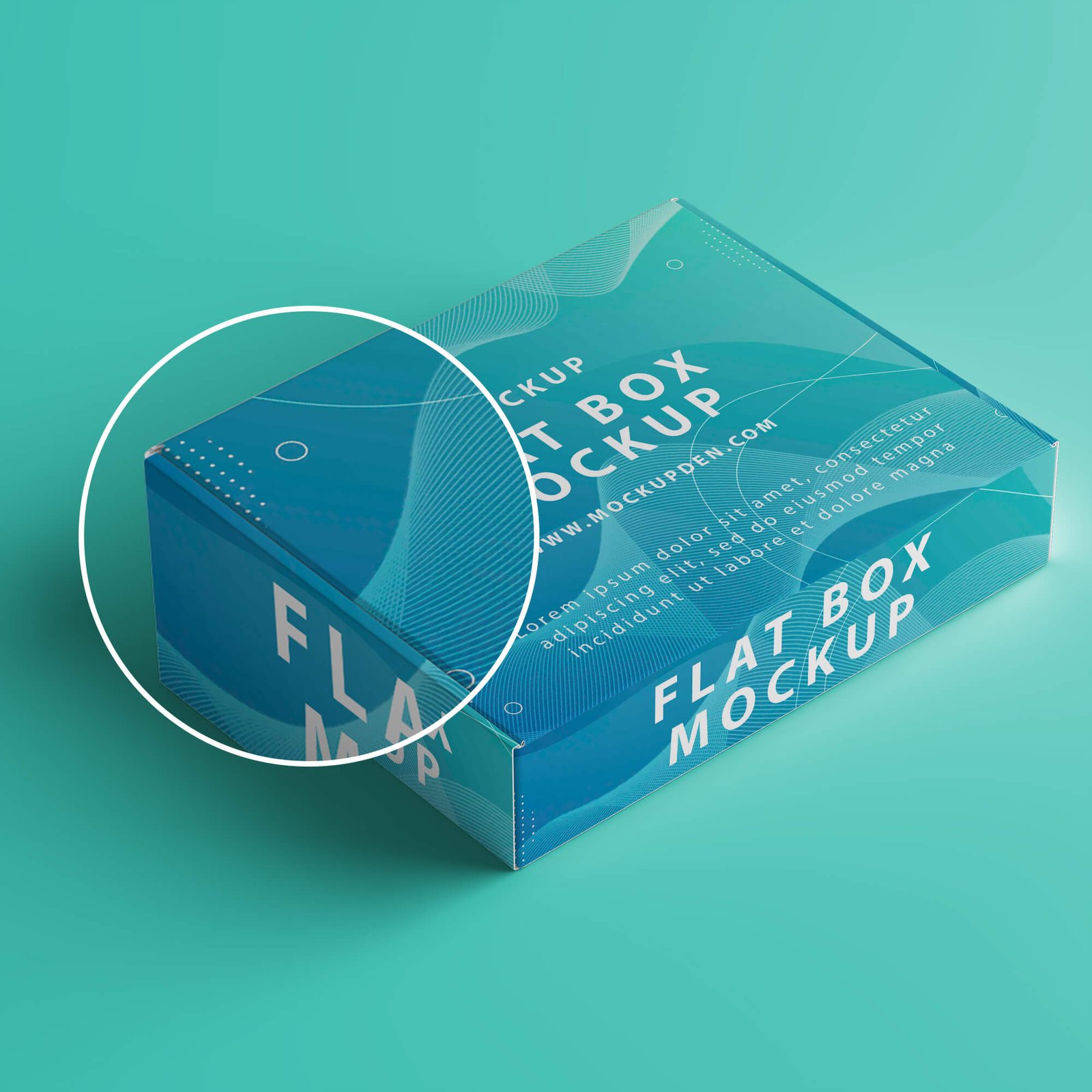 Close Up Of a Free Flat Box Mockup PSD Template