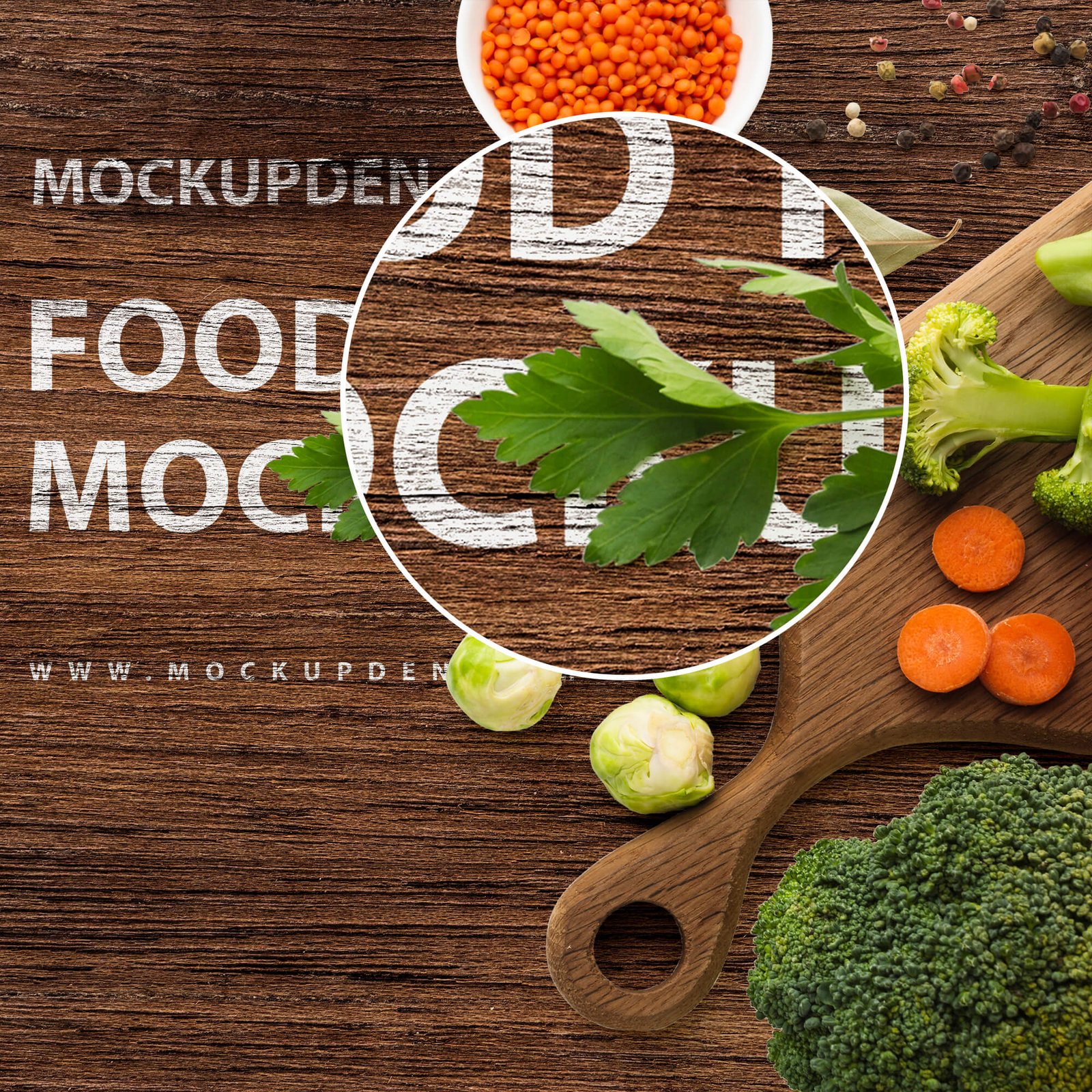 Close Up Of a Free Food Table Mockup PSD Template
