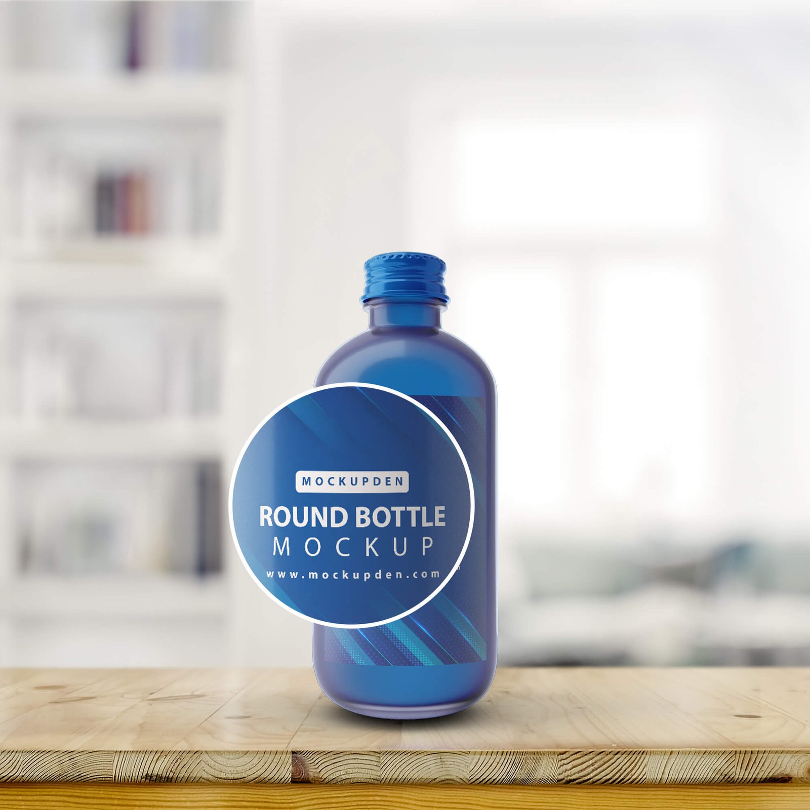 Close Up Of a Free Round Bottle Mockup PSD Template (1)