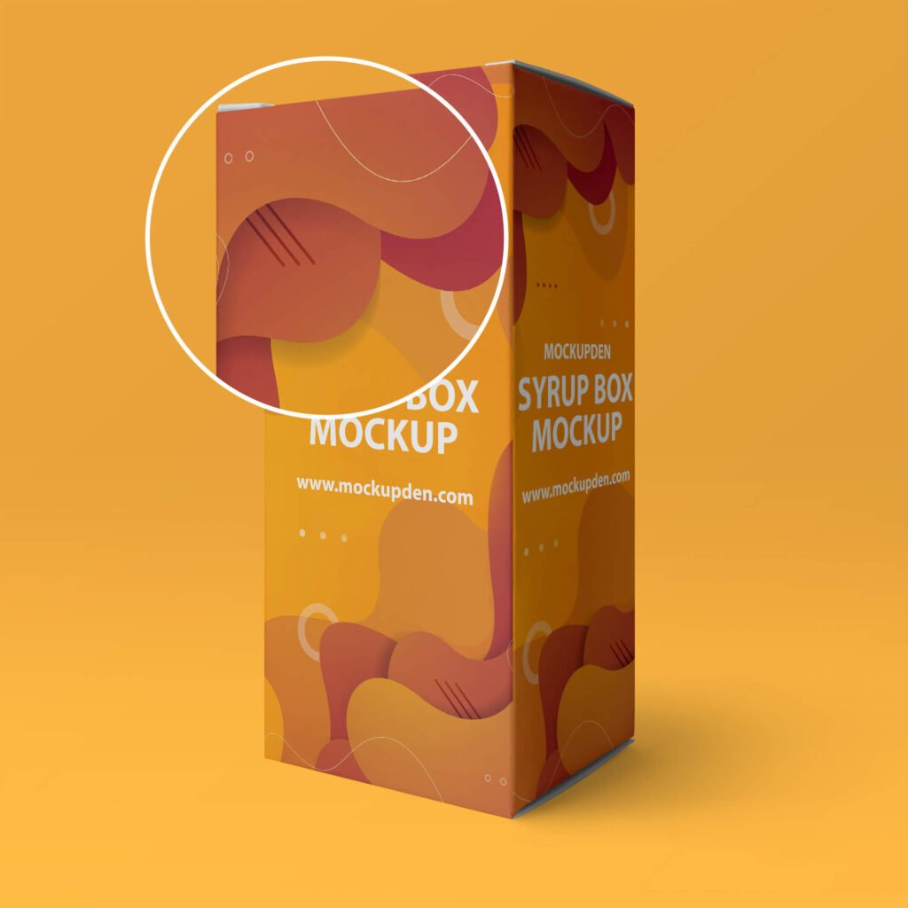 Free Syrup Box Packaging Mockup PSD Template Mockup Den