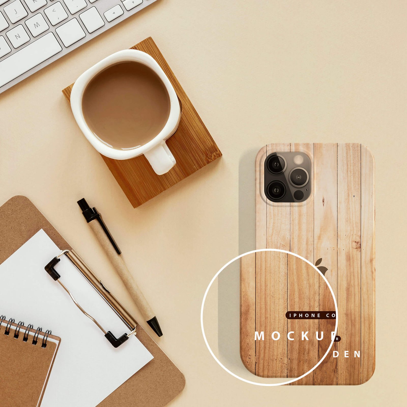 Close Up Of a Free iPhone Cover Mockup PSD Template