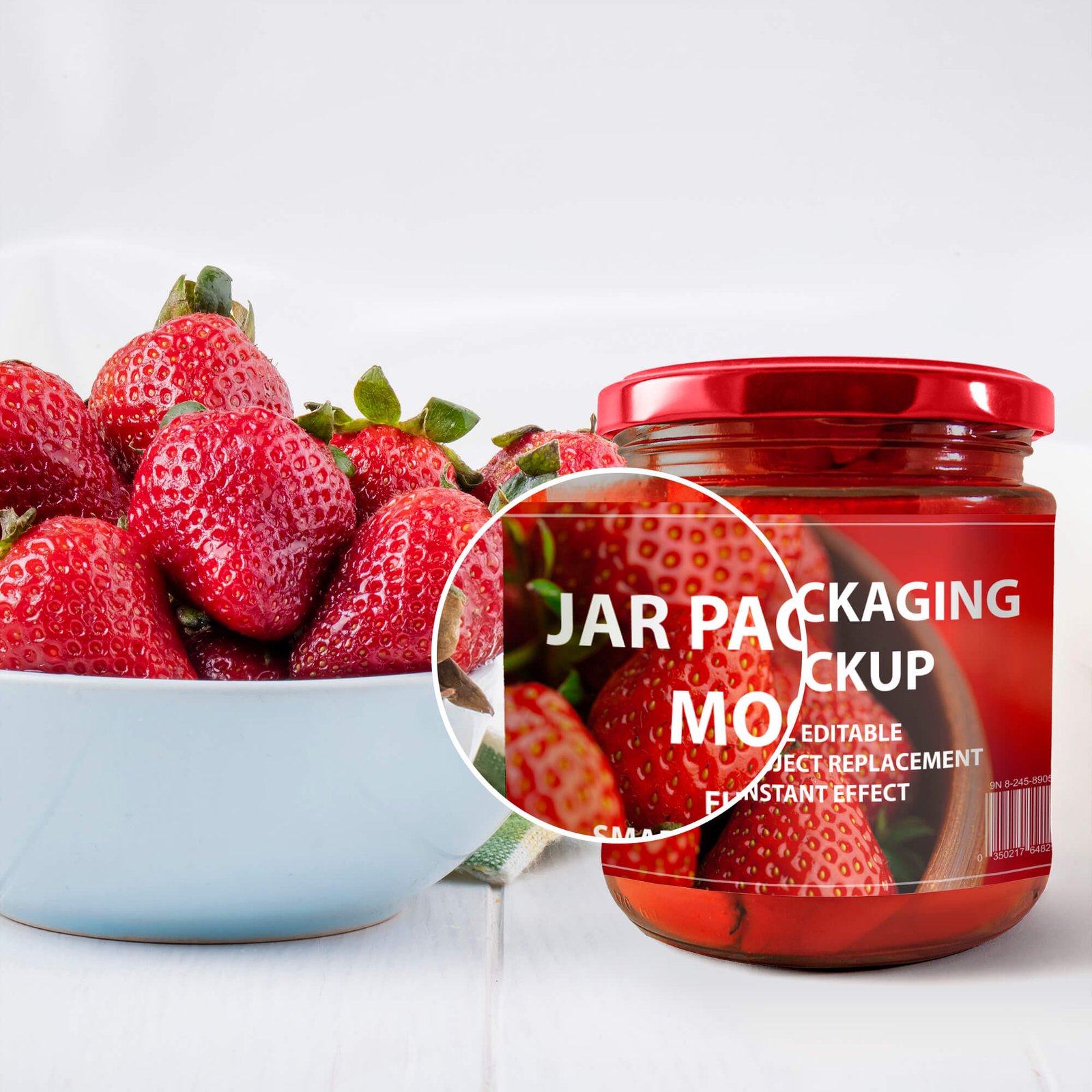 Close Up of a Free Jar Packaging Mockup PSD Template