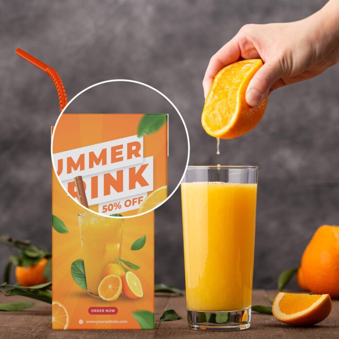 Download Free Juice Packaging Mockup PSD Template - Mockup Den