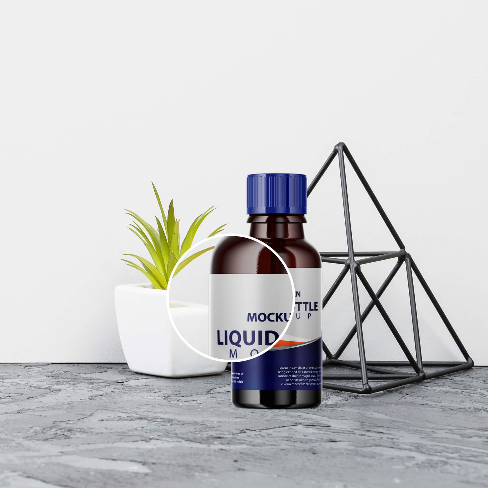 Close Up of a Free Liquid Bottle Mockup PSD Template