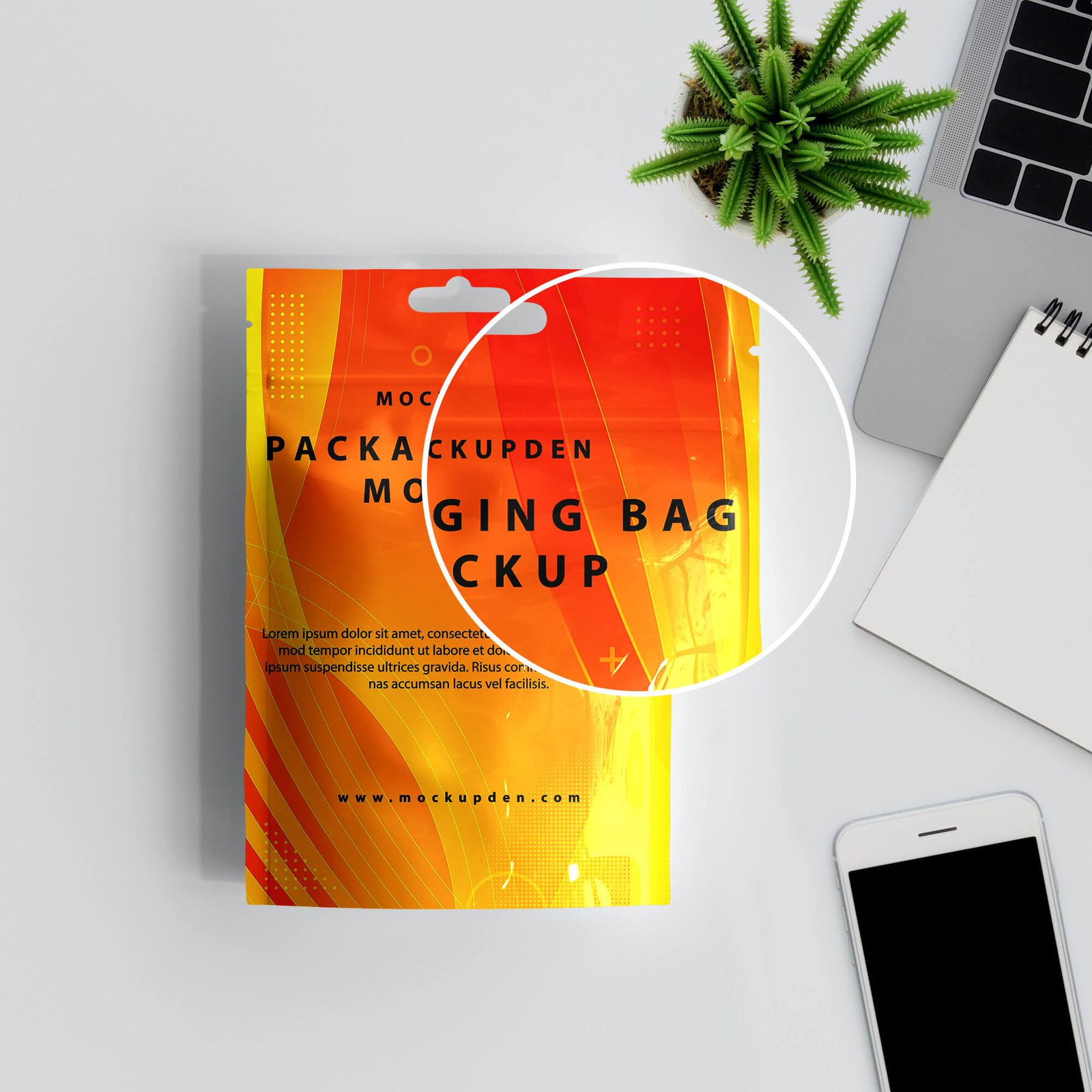 Close Up of a Free Packaging Bag Mockup PSD Template (2)