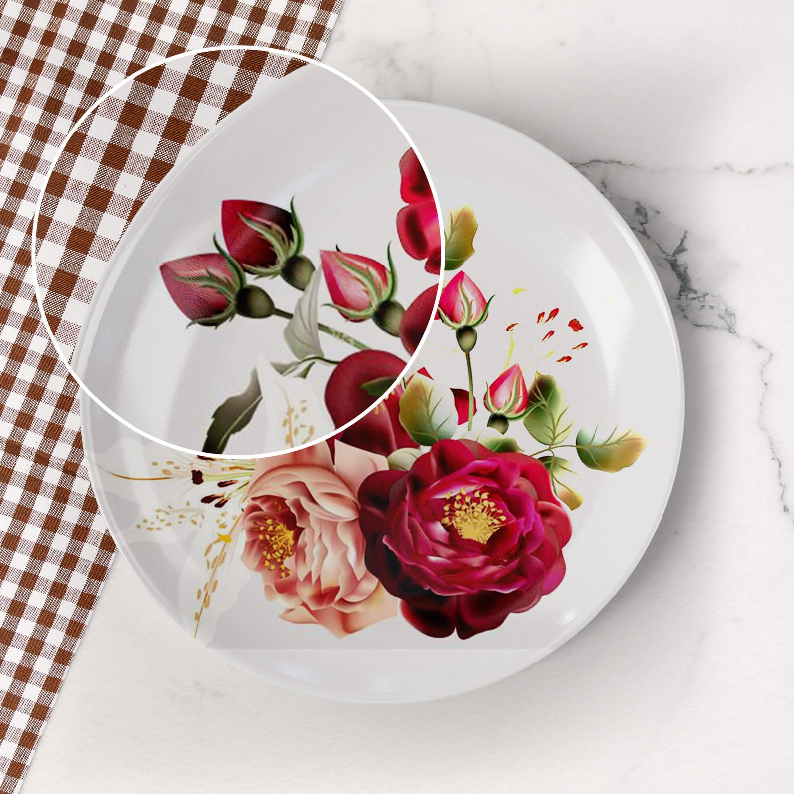 Close Up of a Free Plate Mockup PSD Template