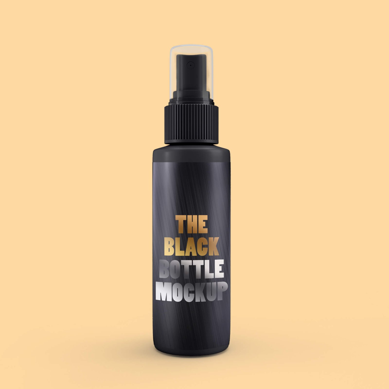 Design Free Black Bottle Mockup PSD Template