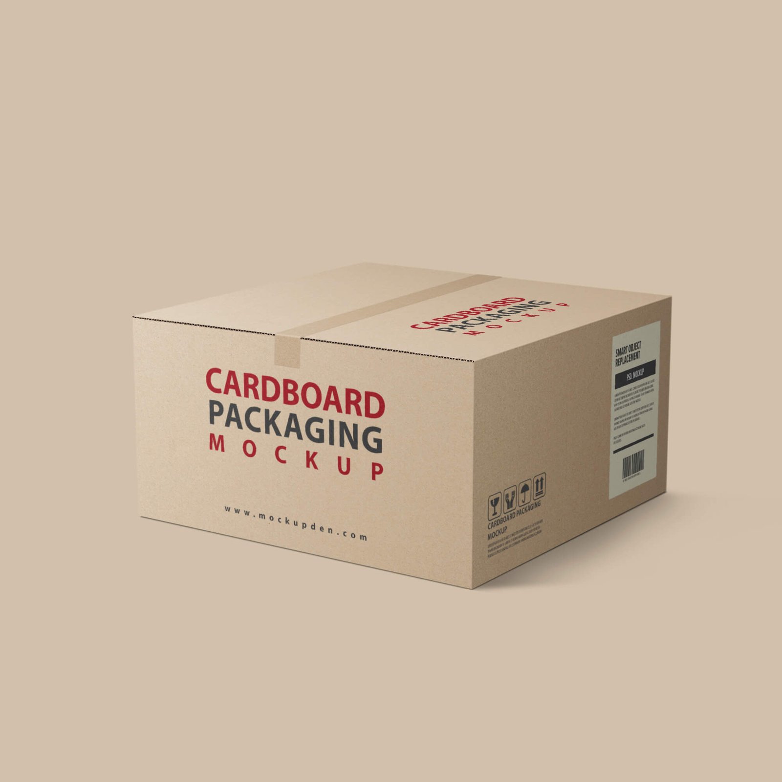 Design Free Cardboard Packaging Mockup PSD Template