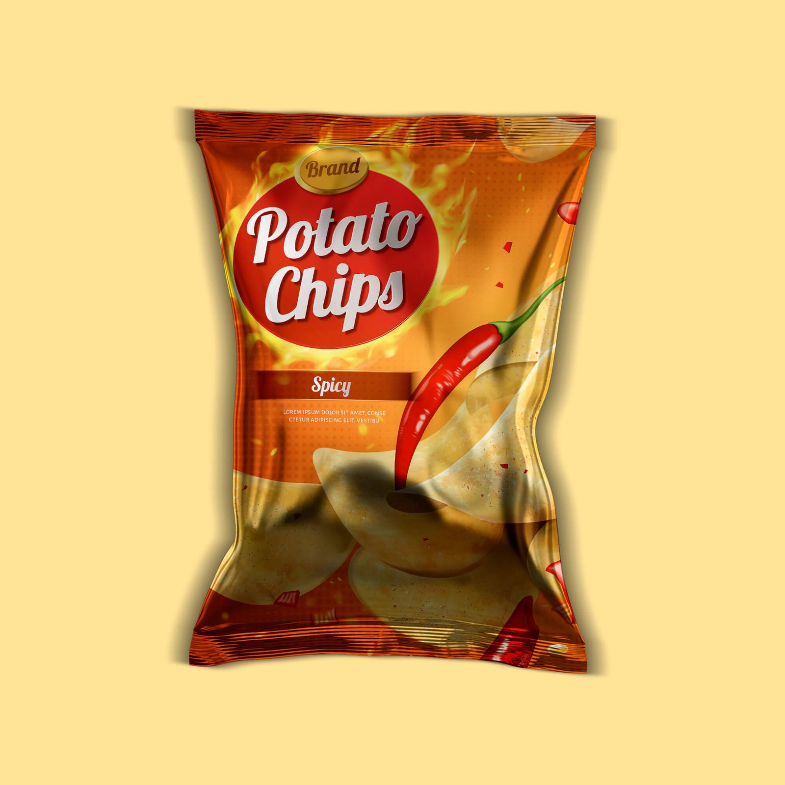 Design Free Chips Packaging Mockup PSD Template