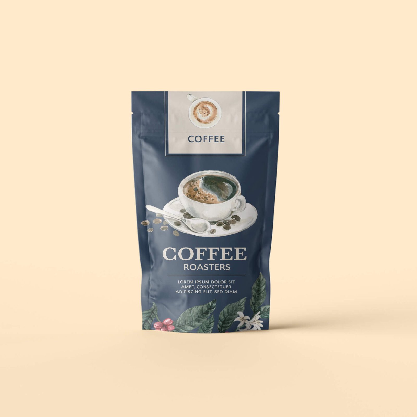 Free Coffee Packaging Mockup PSD Template Mockup Den