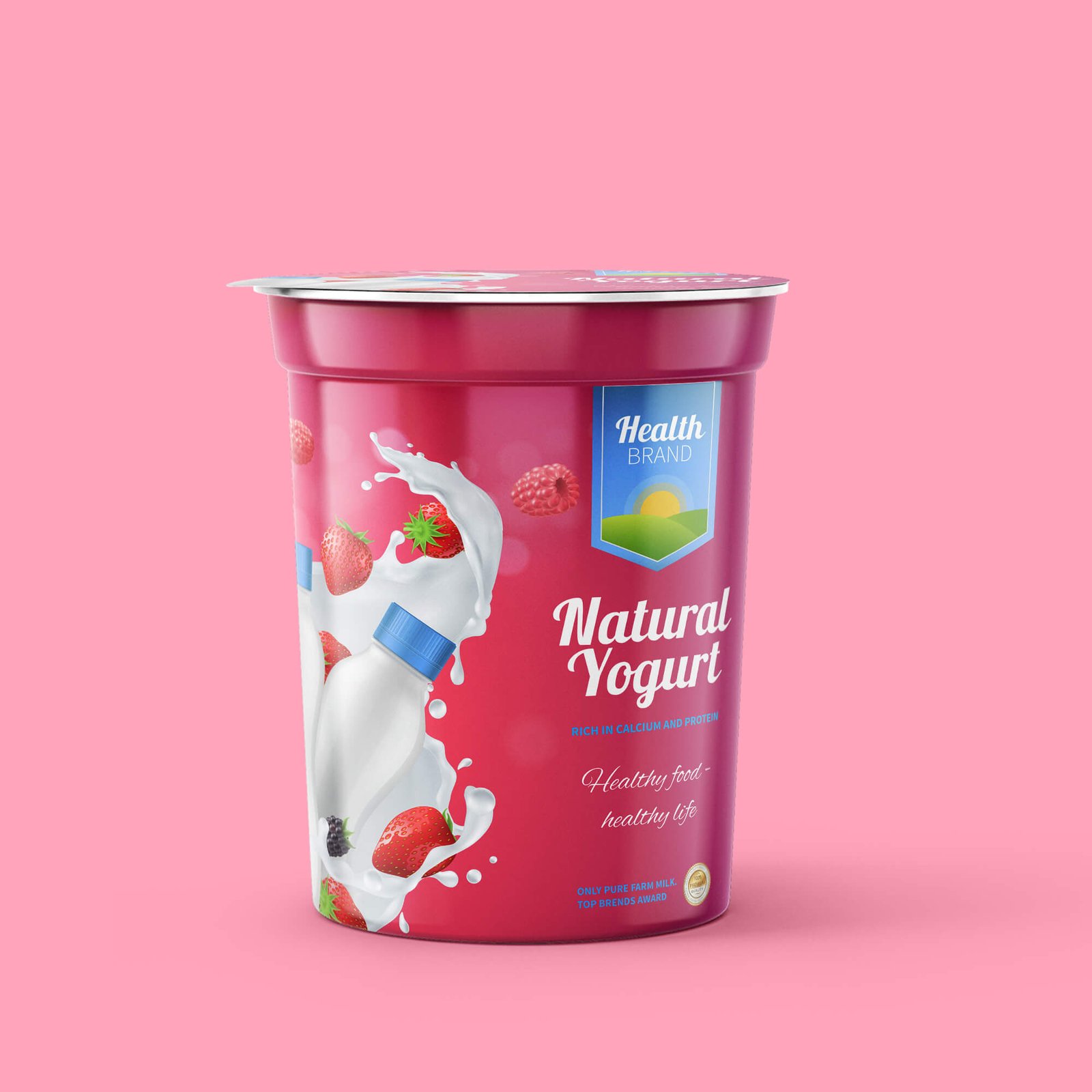 Design Free Yogurt Packaging Mockup PSD Template