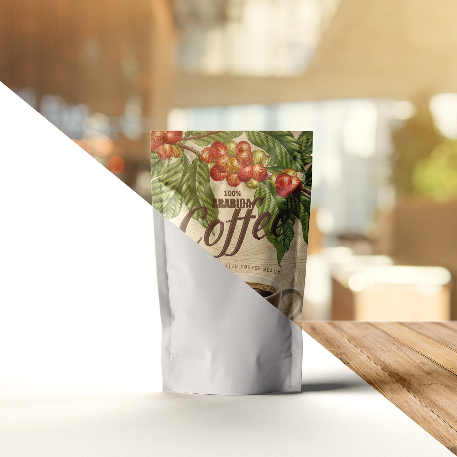 Editable Free Coffee Packaging Mockup PSD Template