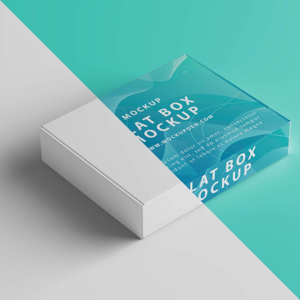 Free Flat Box Mockup PSD Template - Mockup Den