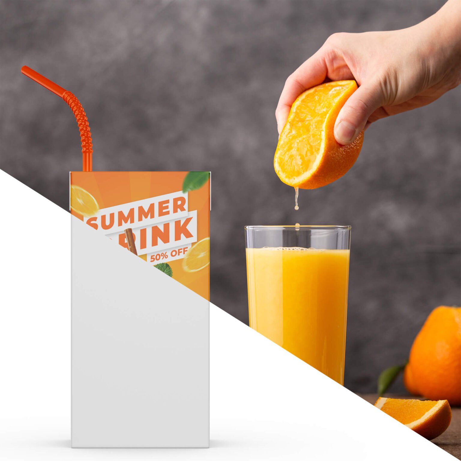 Download Free Juice Packaging Mockup PSD Template - Mockup Den