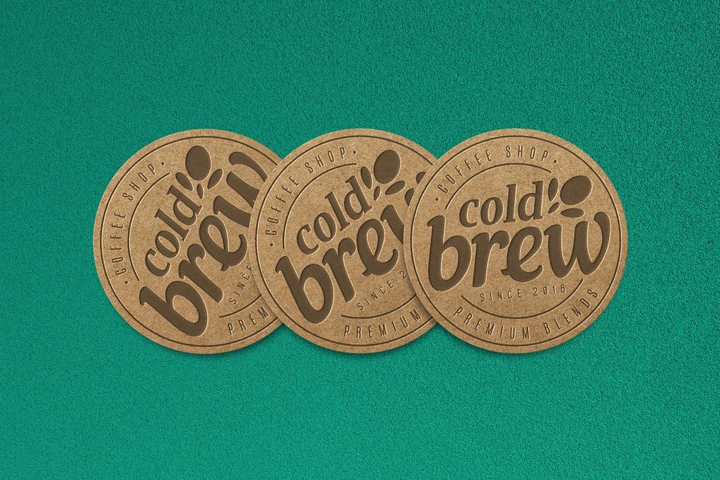 Embossed Coaster Mockup