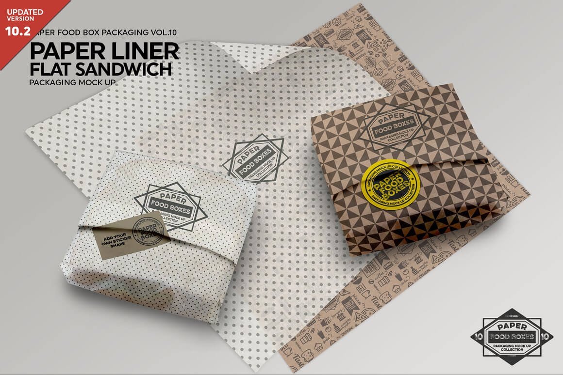 Flat Sandwich Paper Liner Mockup