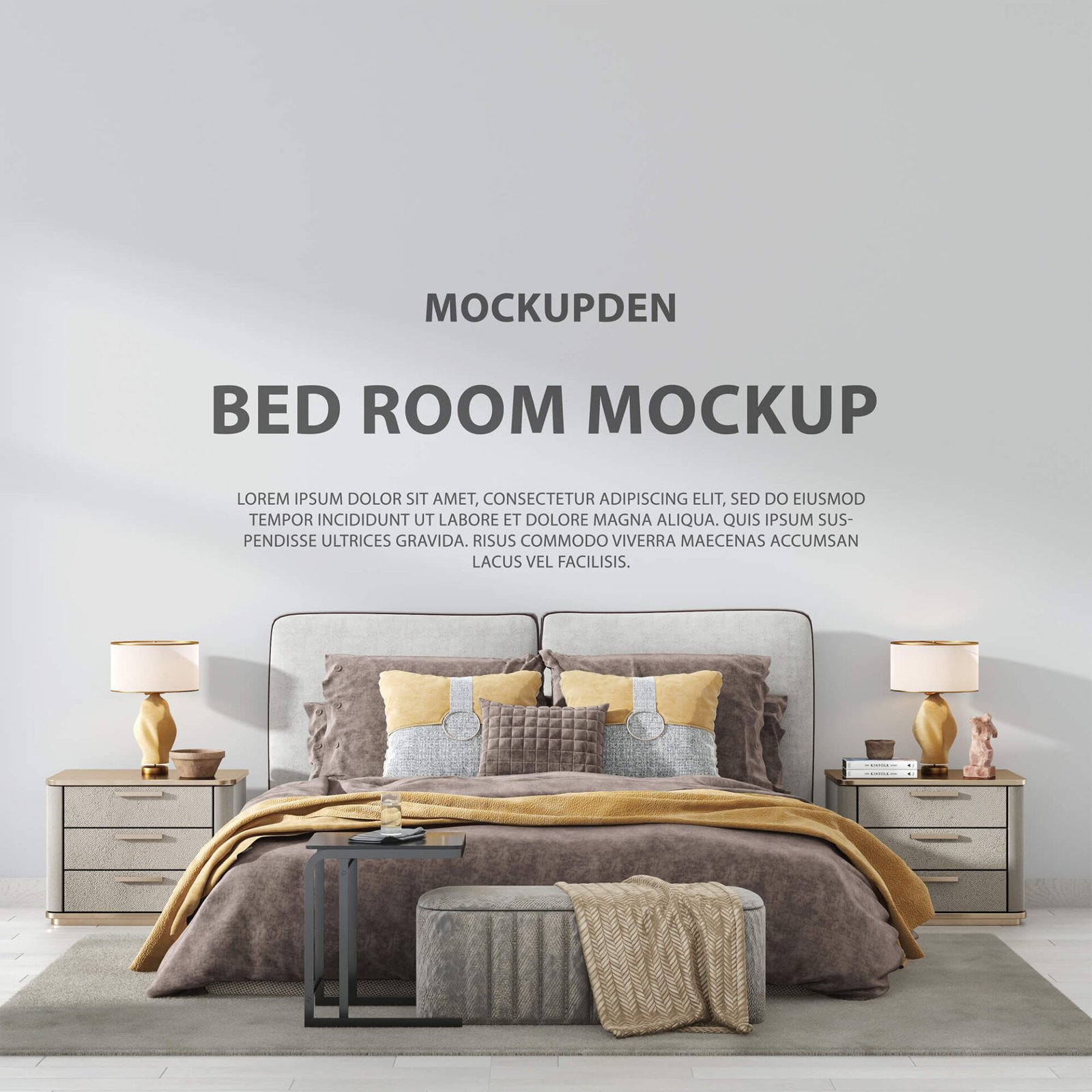 Download Free Bed Room Mockup PSD Template - Mockup Den