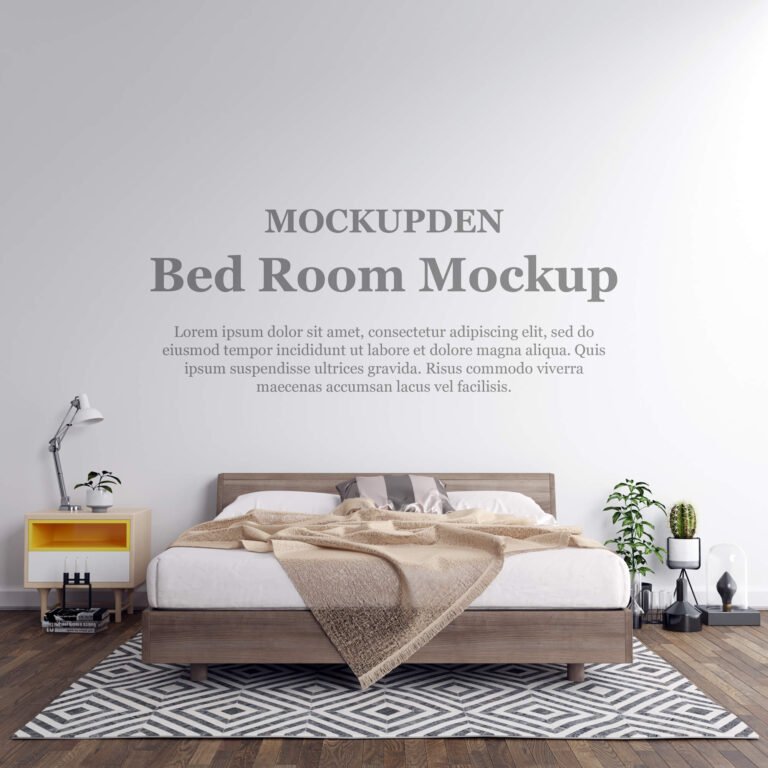 Free Bed Room Mockup PSD Template