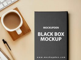Free Black Box Mockup PSD Template