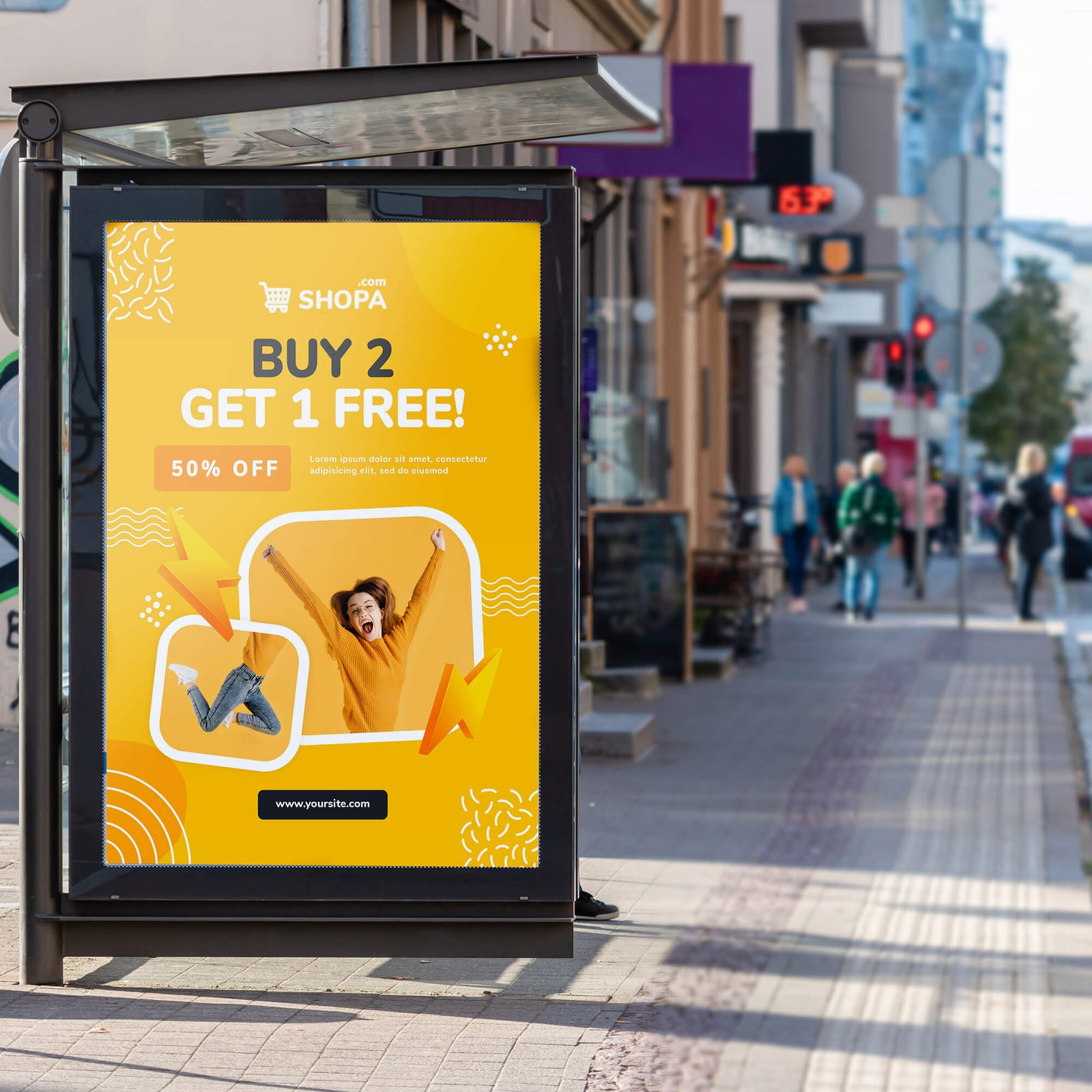 Free Bus Shelter Mockup PSD Template