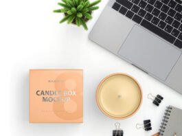 Free Candle Box Mockup PSD Template