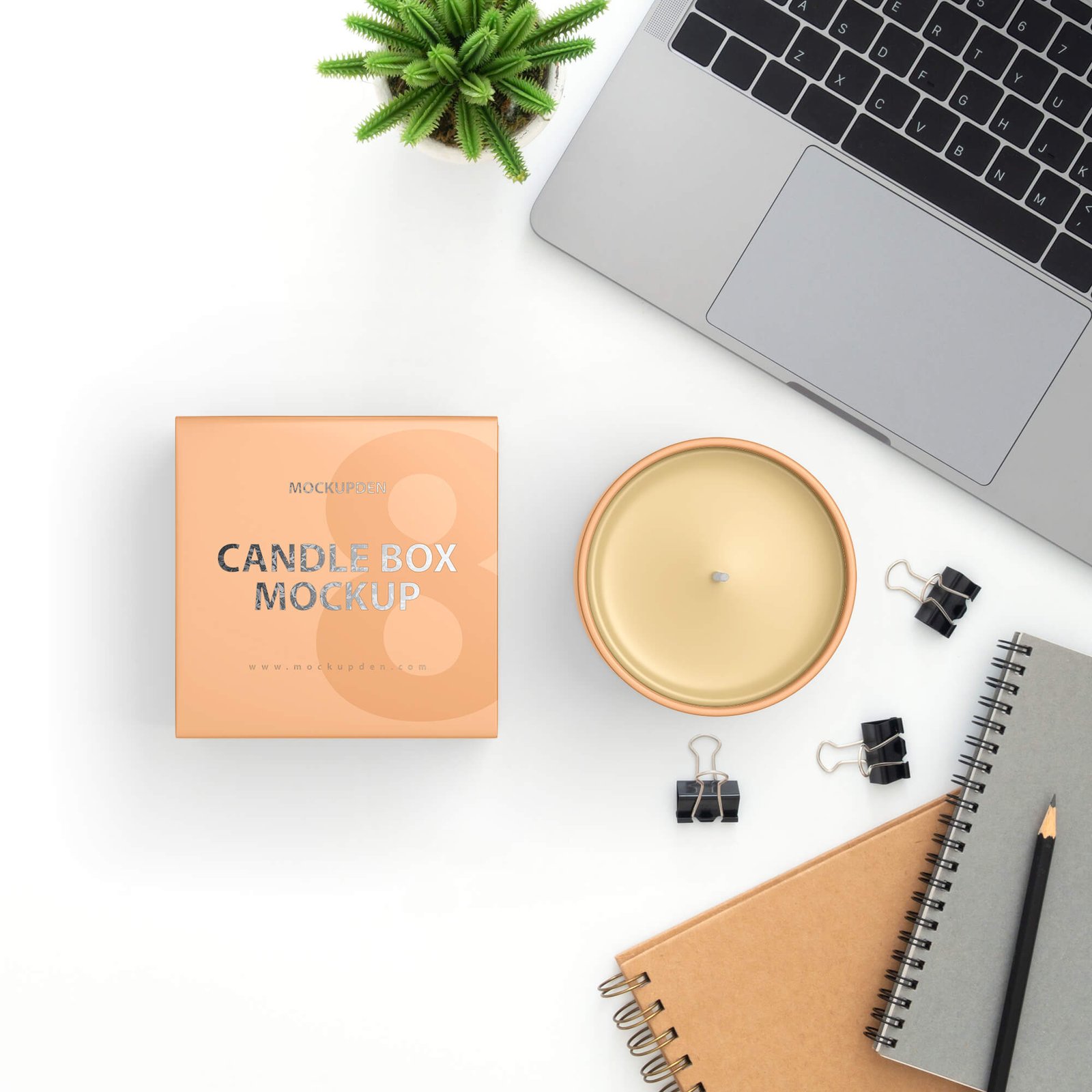 Free Candle Box Mockup PSD Template