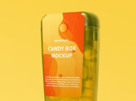 Free Candy Box Mockup PSD Template