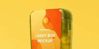 Free Candy Box Mockup PSD Template