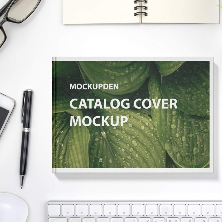 Free Catalog Cover Mockup PSD Template