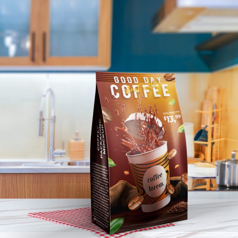 Free Coffee Packaging Mockup PSD Template