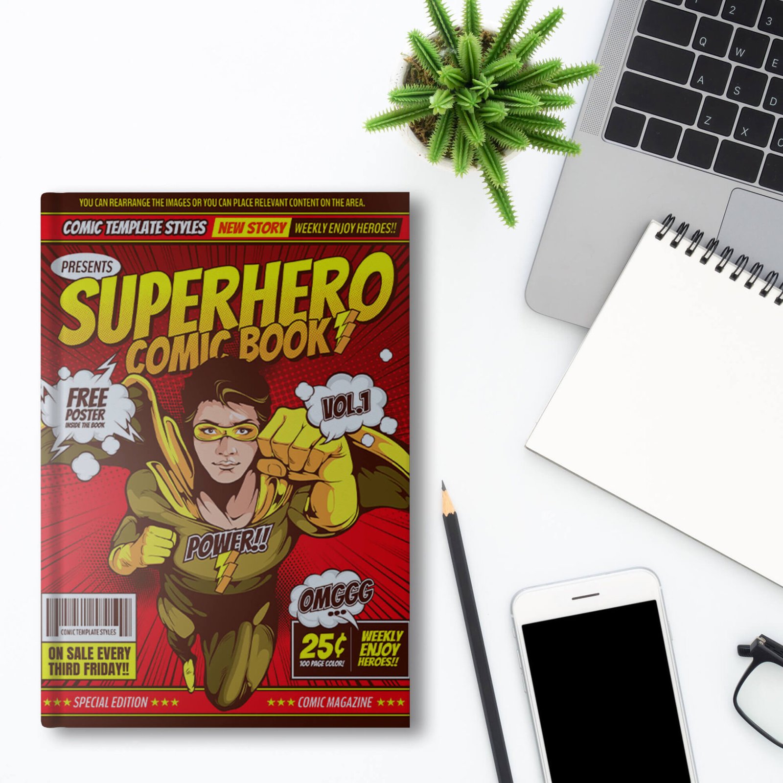 Free Comic Book Cover Mockup PSD Template - Mockup Den