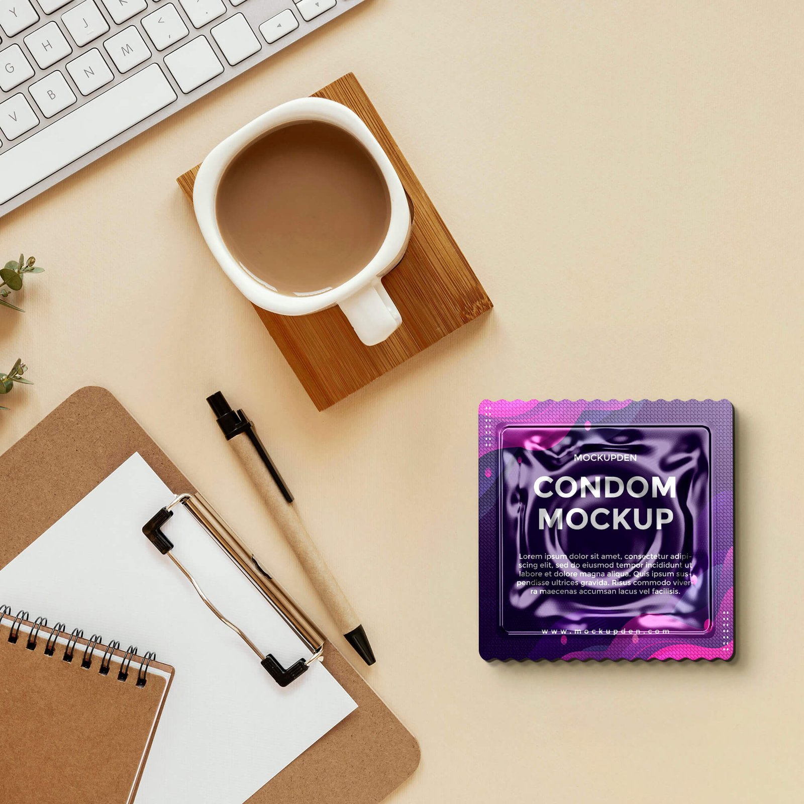 Free Condom Mockup PSD Template