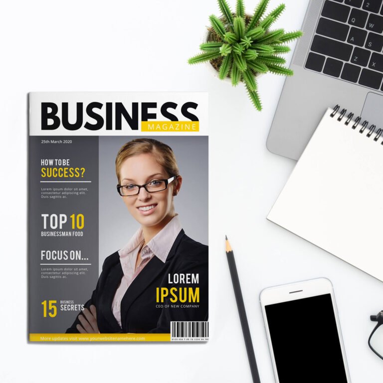 Free Cover Magazine Mockup PSD Template