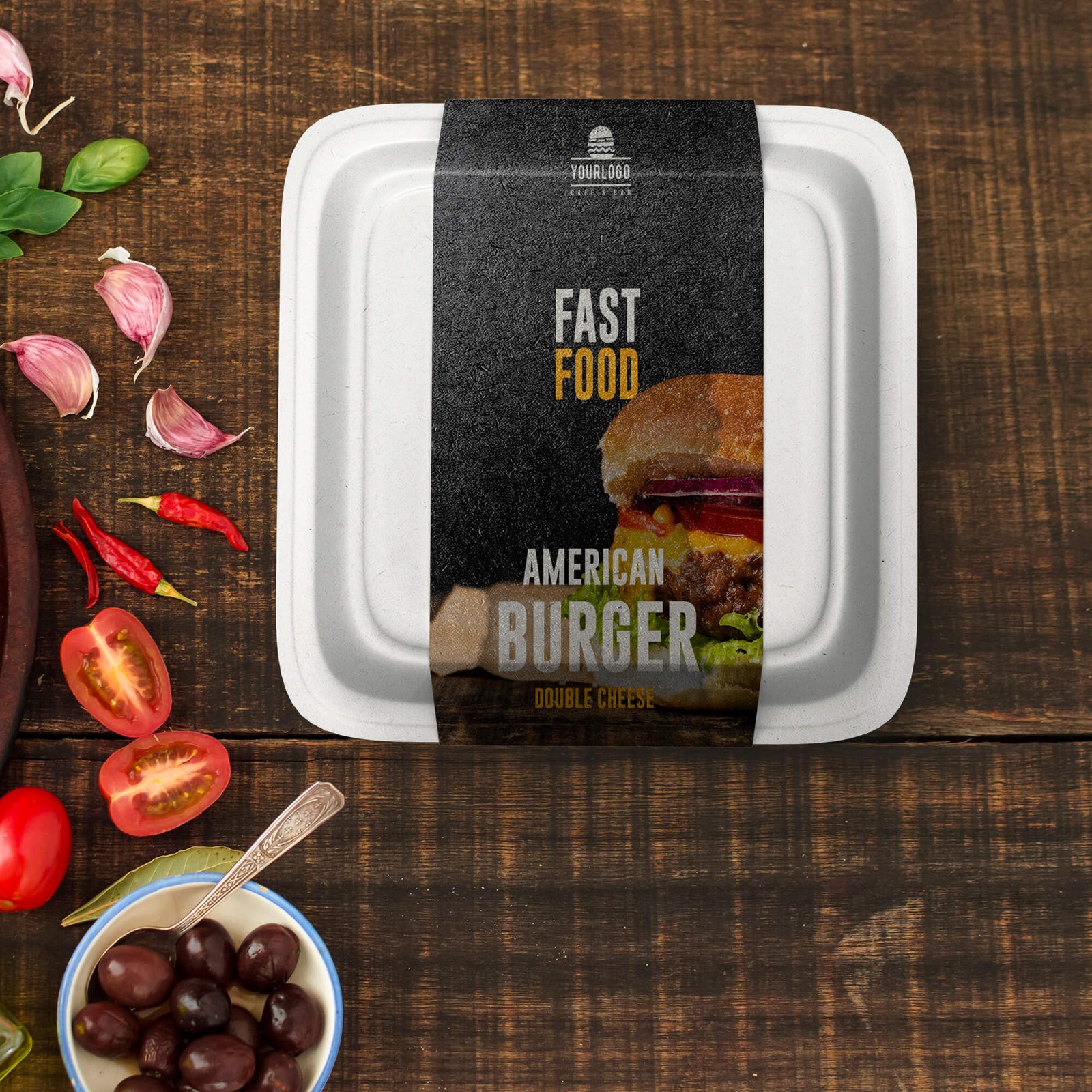 Free Fast Food Packaging Mockup PSD Template